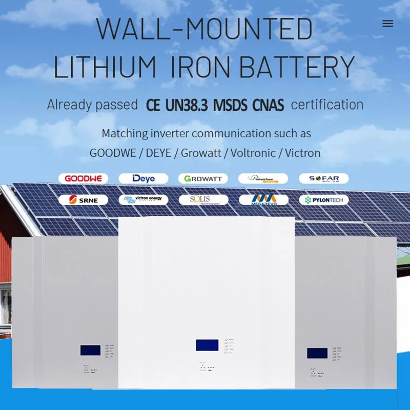 Powerwall 5kwh 10kwh LiFePO4 Lithium Battery 51.2V 100ah 200ah 6000 Cycles Long Battery Life Max Charge 150A Stable and Safe