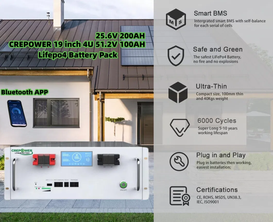 25.6V 100ah 5kwh Most Reliable Steady Design Solar Storage Lithium Battery