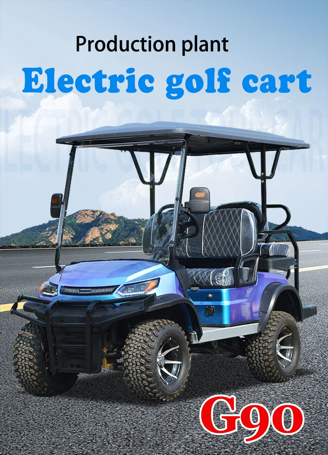 2024 New off Road Street Legal 48V 72V Lithium Battery Karts Car Buggy 4 6 Seater Carrito De Electric Golf Cart