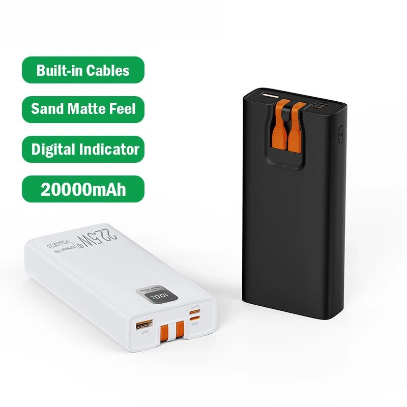 20000mAh Fast Charging Mobile Power Supply with Type-C and Lighting Cable