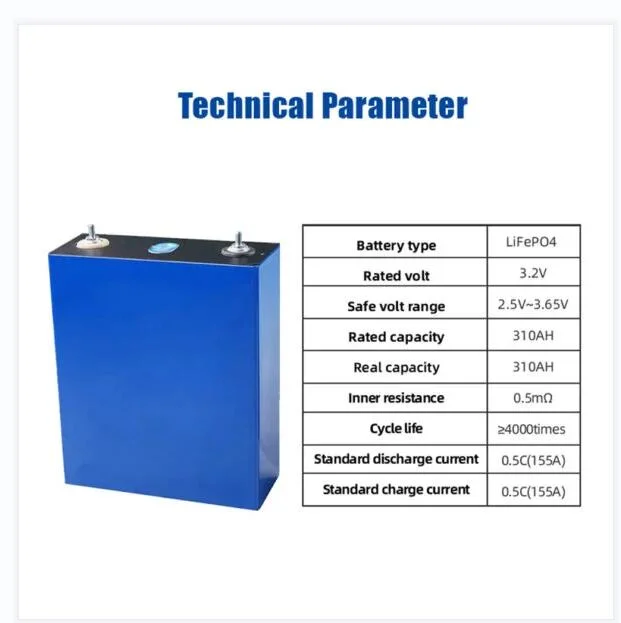 Grade a LiFePO4 Battery Cell 302ah for Solar Power System Prismatic Battery