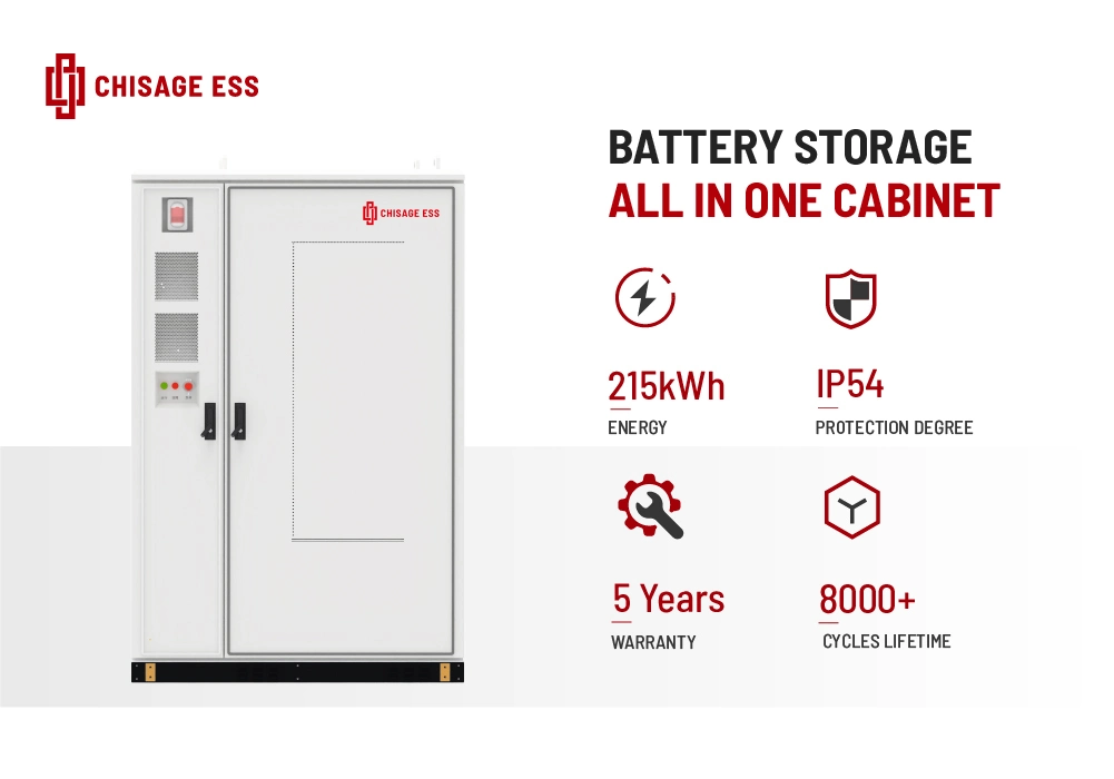 Outdoor IP54 100kw 215kw All in One Energy Storage System Cabinet for Solar Power