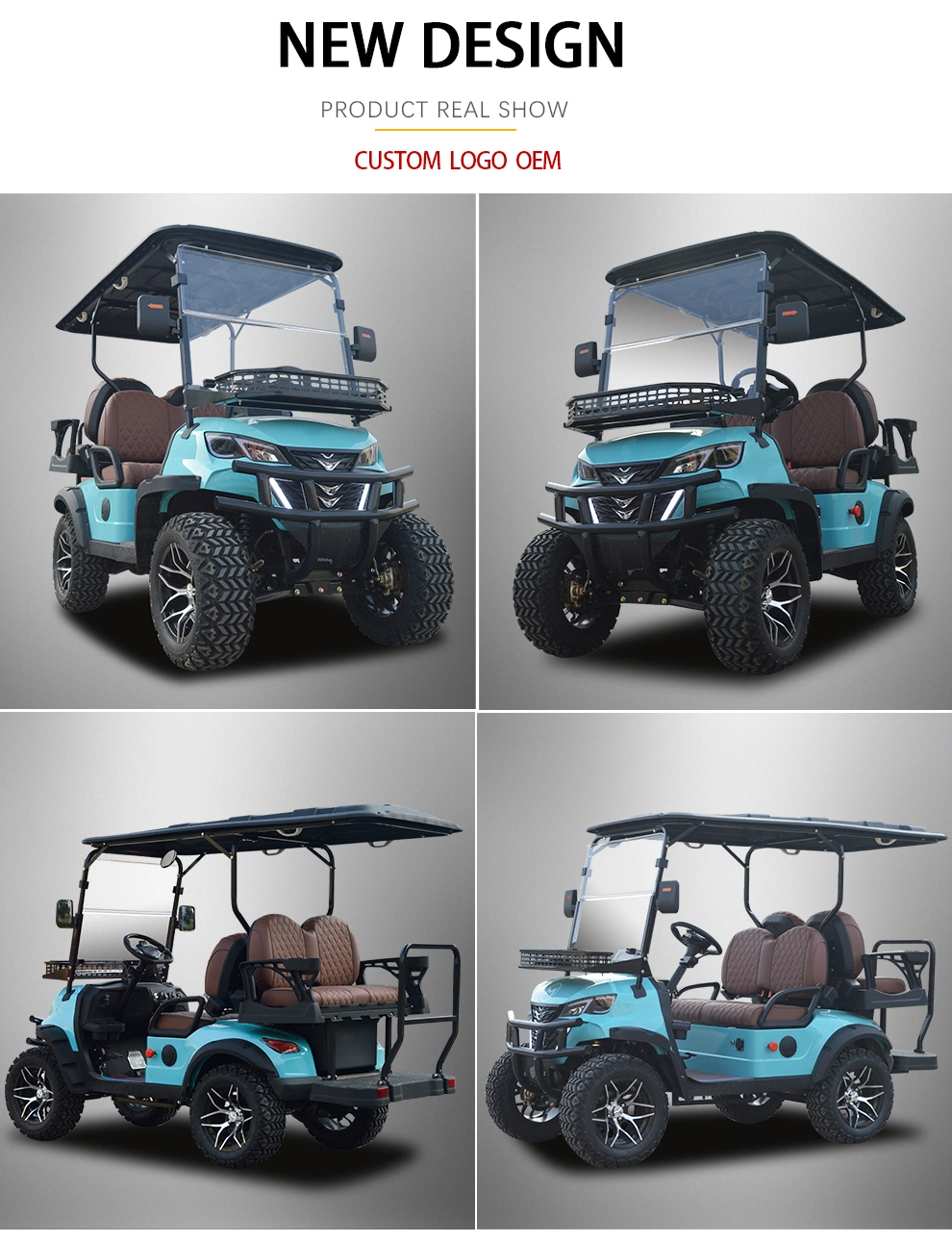 Factory Electric Golf Cart 4 6 Seater off-Road Golf Car Street Legal 72V Lithium Battery ATV