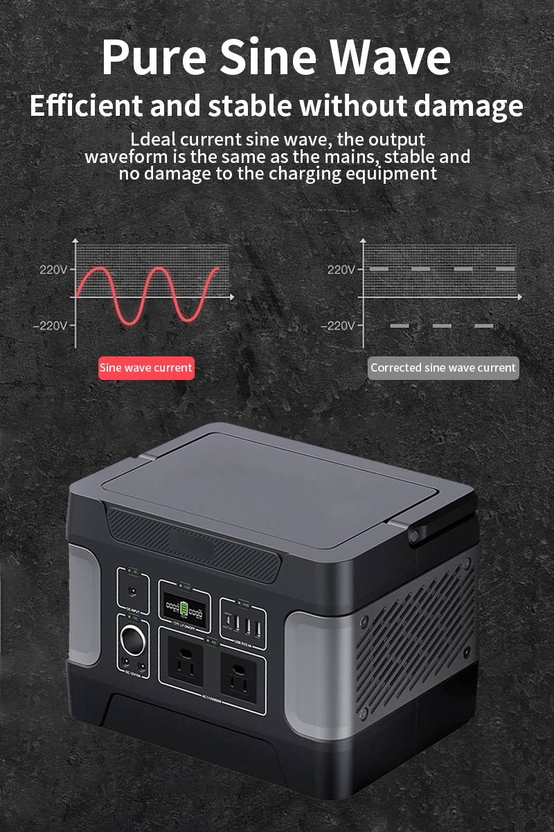 Home Outdoor Camping 600W Rechargeable Solar Generator LiFePO4 Solar Battery Power Station