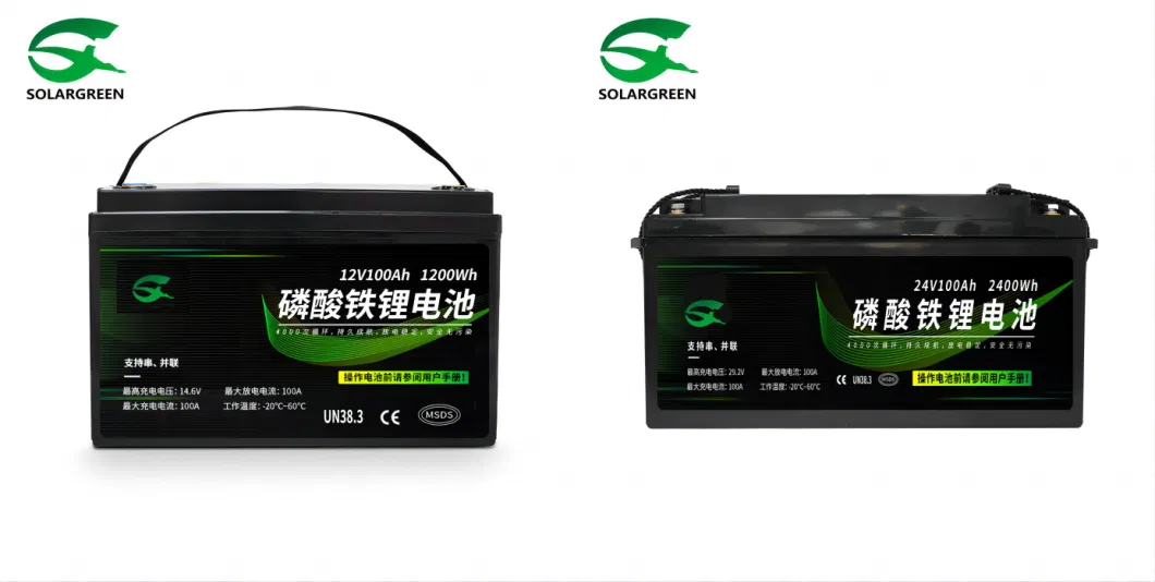Solar Lithium Battery Pack 24V 100ah 200ah 300ah LiFePO4 Lithium Battery for RV Golf Cart