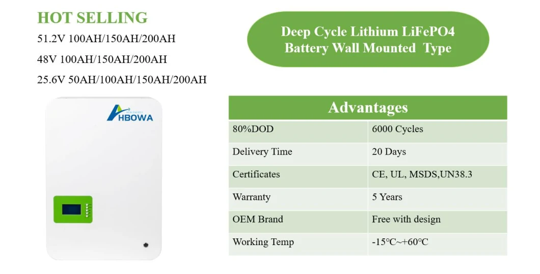 Hbowa 51.2V Plug&Play 200ah Power-Wall Battery