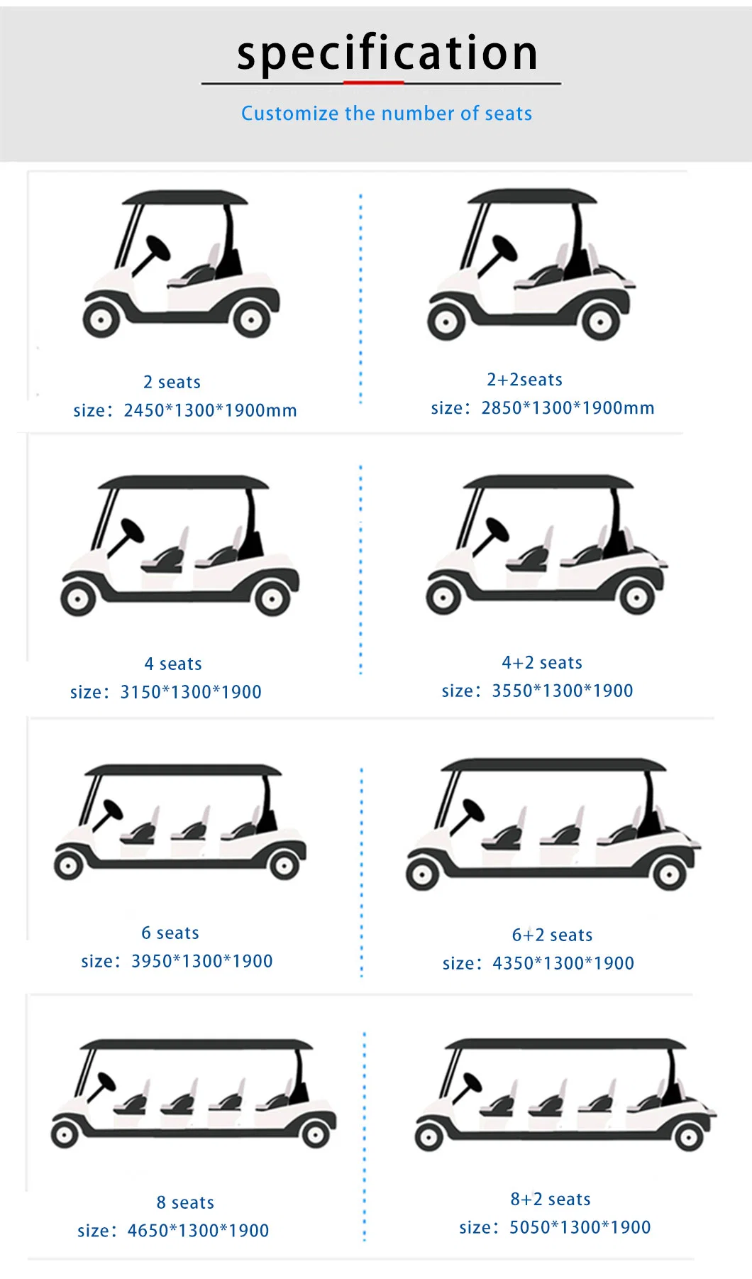 2024 New off Road Street Legal 48V 72V Lithium Battery Karts Car Buggy 4 6 Seater Carrito De Electric Golf Cart