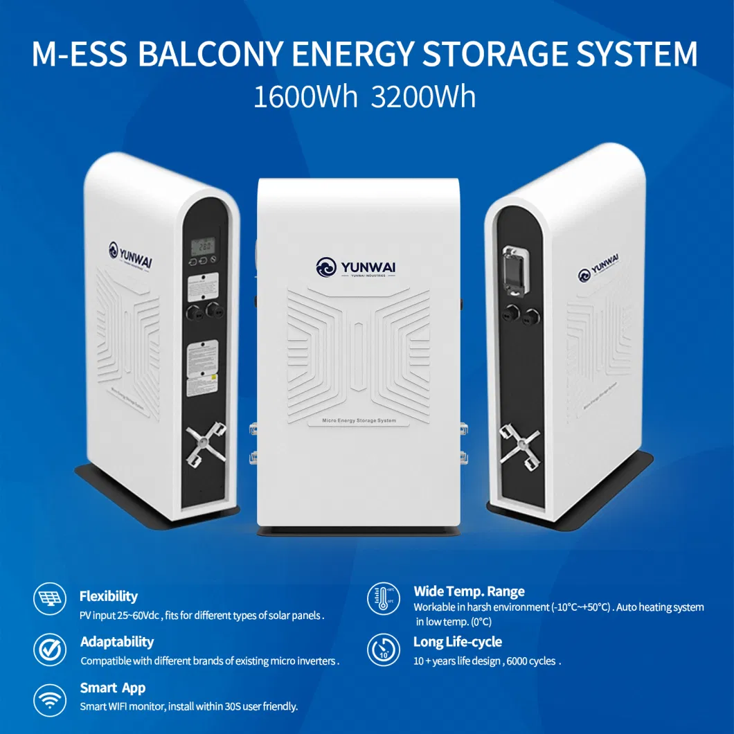 Balcony Energy Storage System Lithium Home off Grid Supply Lithium Battery Solar LiFePO4 Power Bank Energy Storage Outdoor off Grid Supply