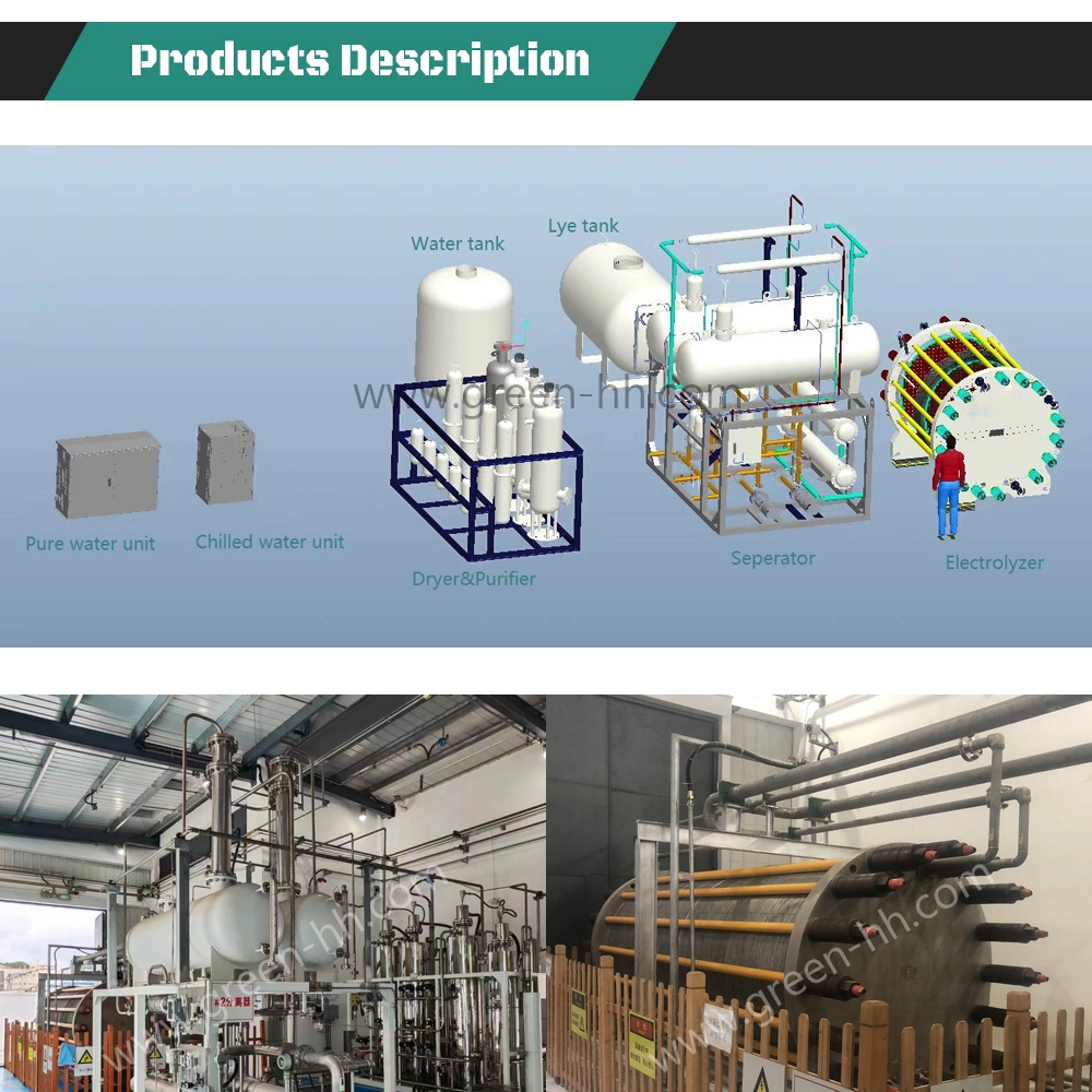 Green Clean Energy 1000m3 Capacity Electrolyser Hydrogen of Alk Technology