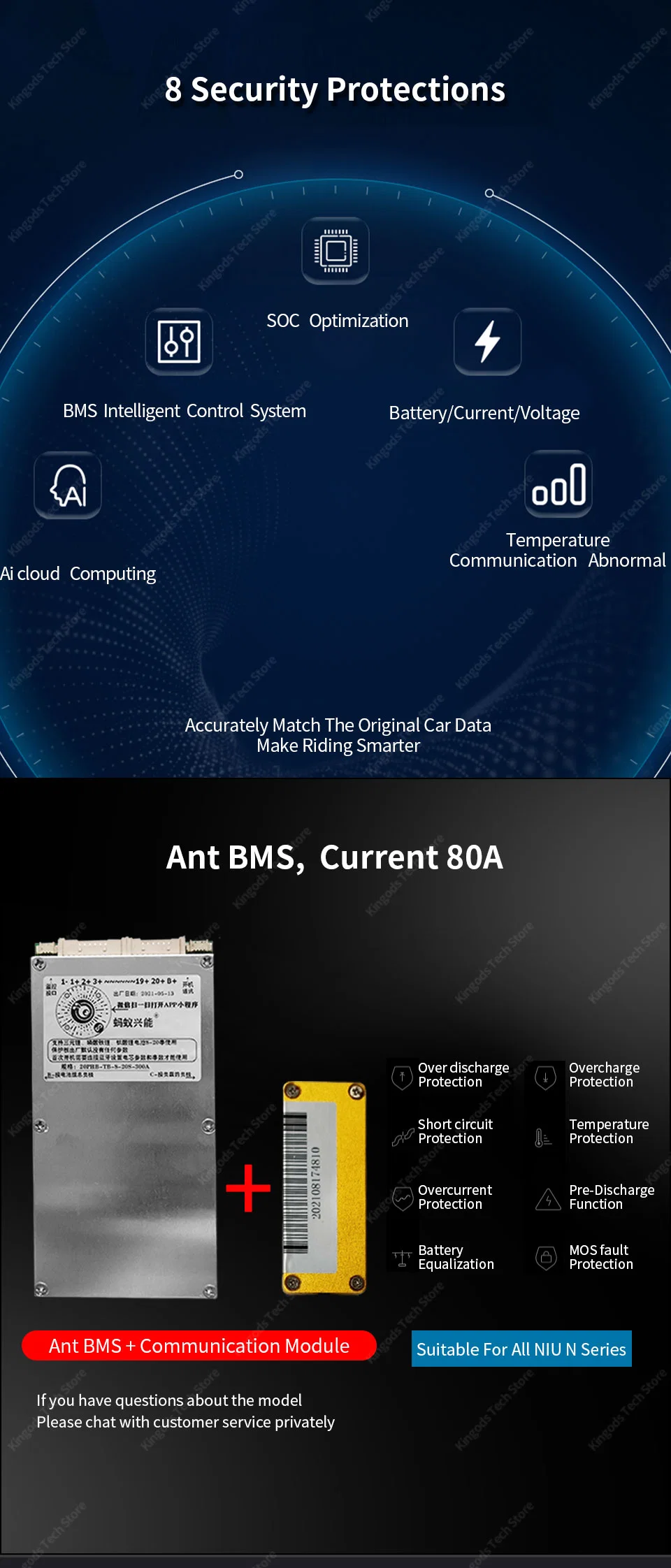 Niu N U M Series Lithium Battery Large Capacity Ant BMS