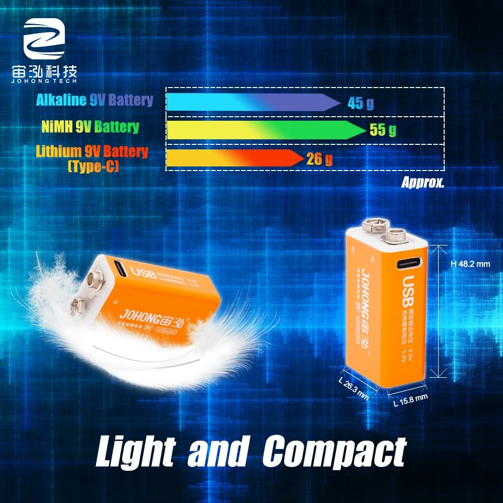 9V 1000mwh Recycling Square Battery for Massager Medical Equipment