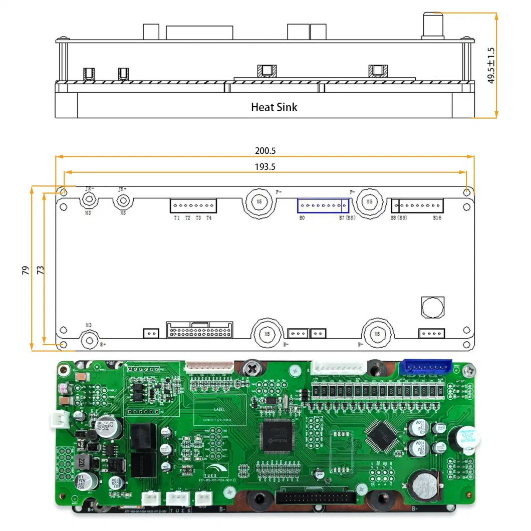 7-16s 50A 100A 150A 200A 24V 36V 48V Smart BMS Board for LiFePO4 Lithium Ion Telecom Base Station Battery Pack with LCD Display