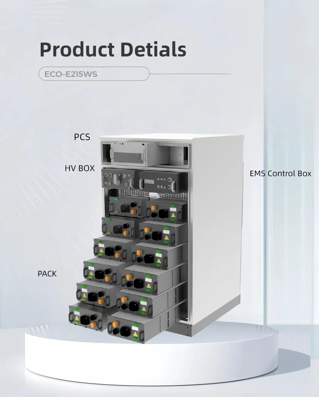 Solar 215kwh Air Ess Industrial Commercial Container Lithium Charging Battery Energy Storage System Cabinets for Factory