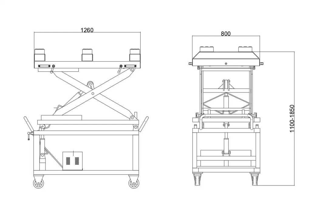 Portable Full-Rise Scissor Lift Table Electric Vehicle Battery Lifter Vehicle Repair Equipment Tools