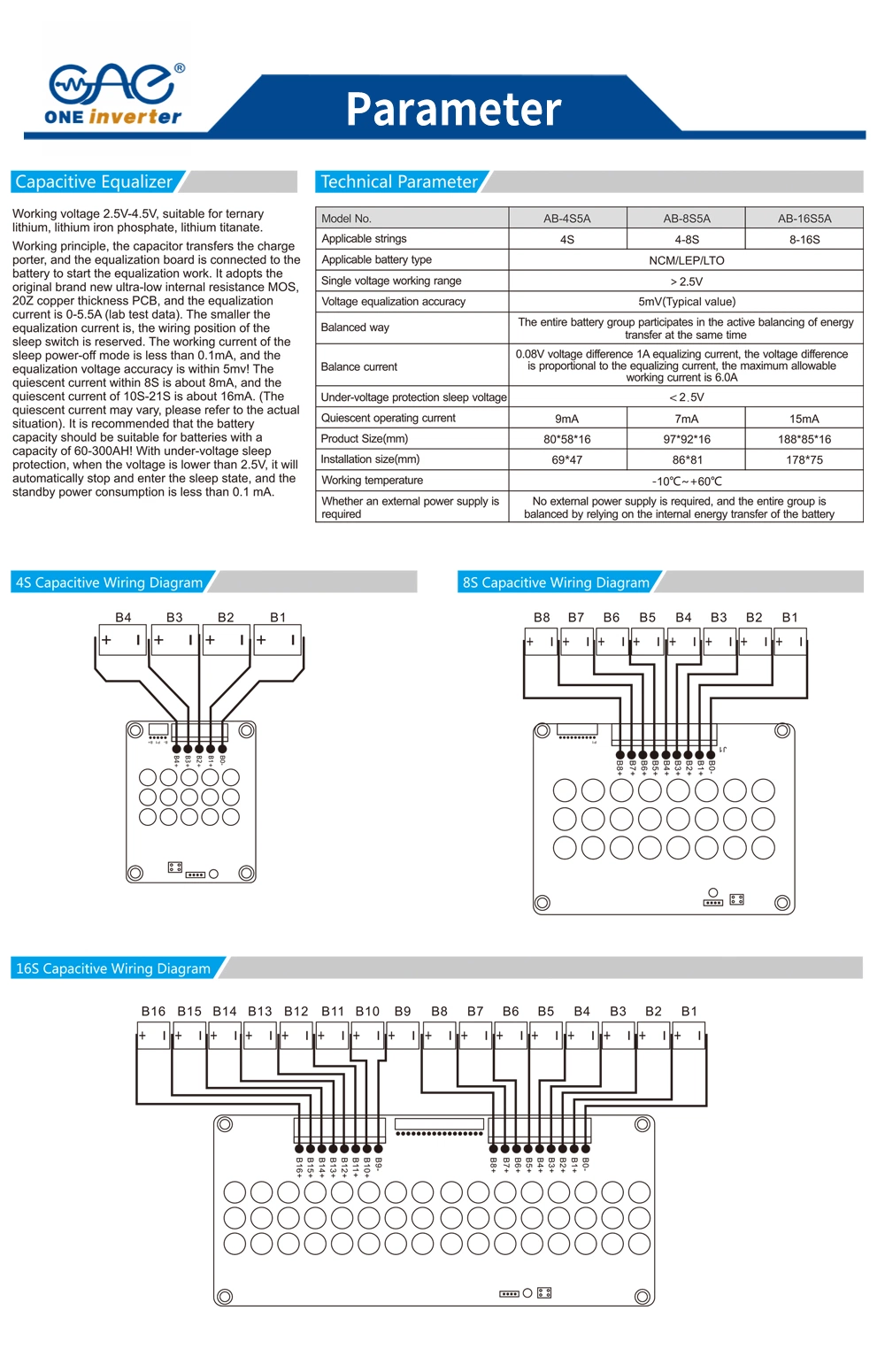 Active Cell Balancing BMS Board 16s 5A Lithium Battery Equalizer Active Balancer