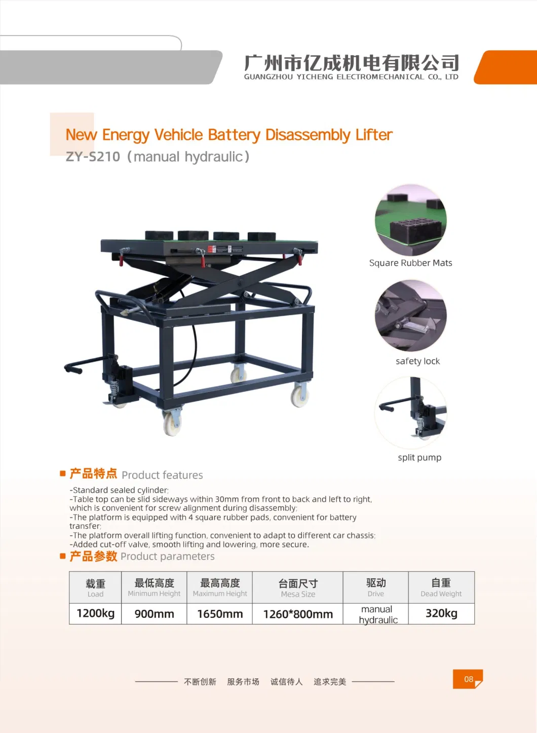 Portable Full-Rise Scissor Lift Table Electric Vehicle Battery Lifter Vehicle Repair Equipment Tools