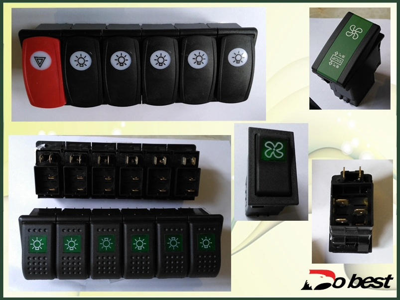 on-off-on Electric Bus Rocker Switch