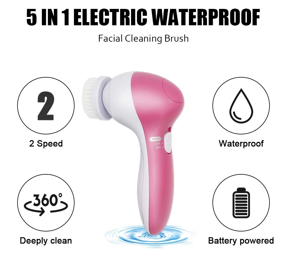 5 in 1 Sonic Face Brush Face Cleansing Instrument Face Washer Facial Massager Blackhead Removal Pore Cleanser