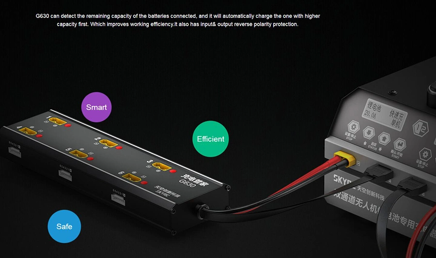 Skyrc G630 Charging Hub Charging Management System Paired PC1080 Charger for Uav/Agricultural Drone Batteries 6 in 1skyrc G630 Charging Hub Charging Management