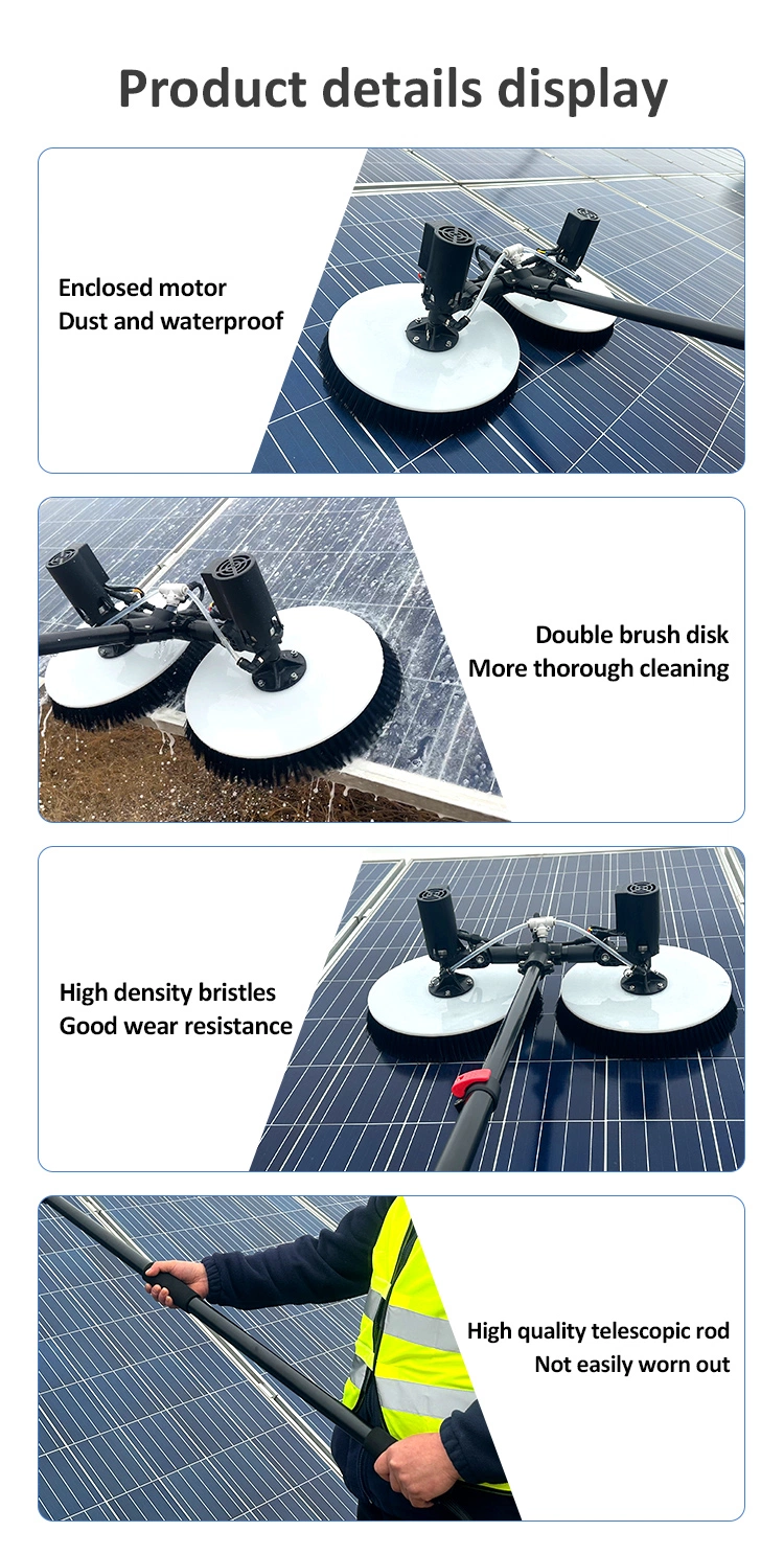 High Quality Lightweight Double-Head 3.2/5.5/7.2m Rotating Solar Panel Cleaning Brush