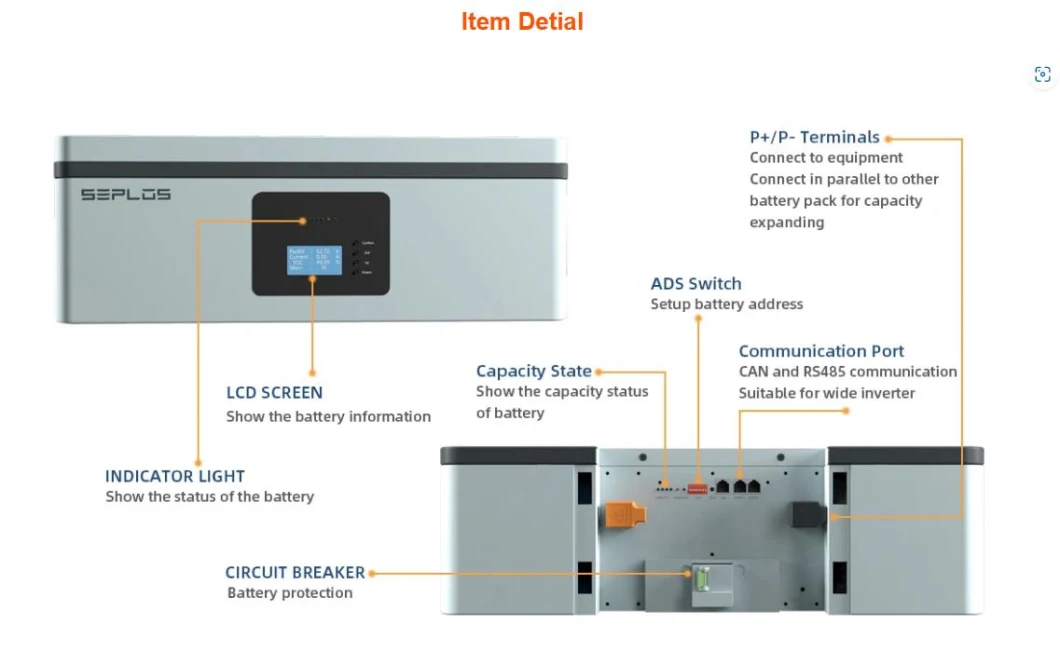 Safe Solar System Generator Storage Backup 48V 100ah Lithium Iron Phosphate