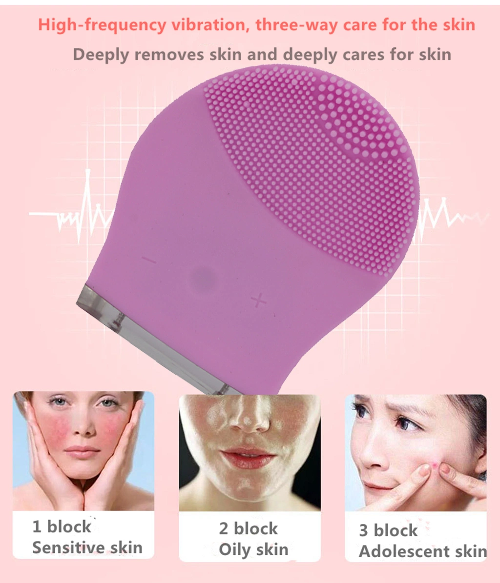 Low Price Rechargeable Silicone Electric Exfoliating Cleaner Face Washing Device