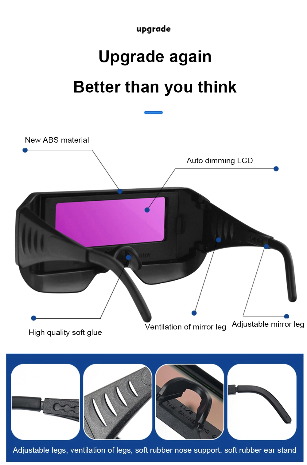 Made in China Solar Automatic Dimming Protective Welding Glasses Sth-17