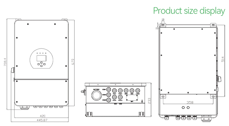 Lead-Acid or Lithium-Ion Matched Single Phase 8kw Hybrid Inverter Deye