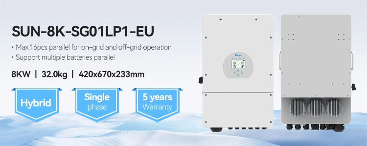 Lead-Acid or Lithium-Ion Matched Single Phase 8kw Hybrid Inverter Deye