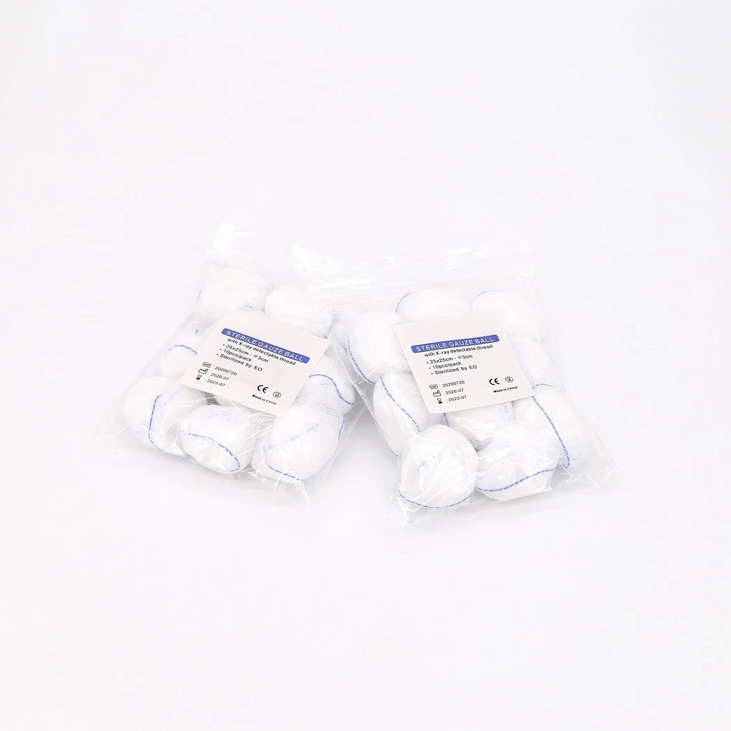 Medical Surgical Disposable 40s/32s/21s 100% Cotton Absorbent Gauze Ball for Absorbing Exudates and Wounds