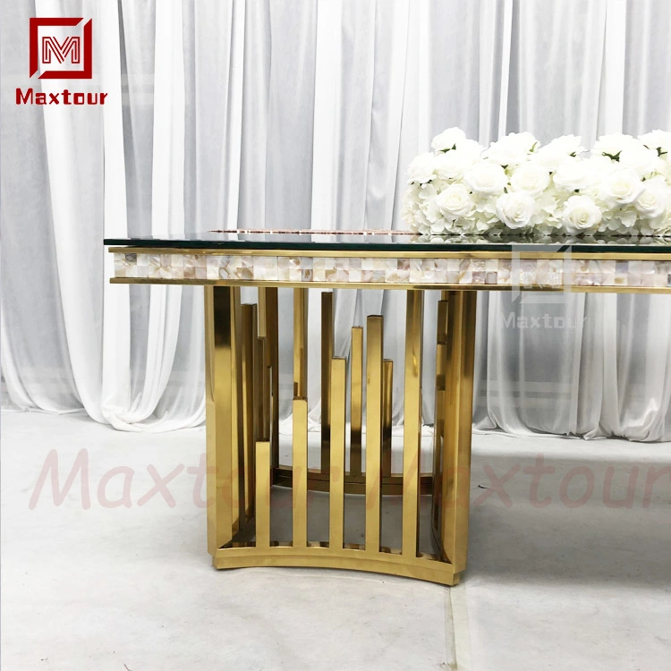 Wedding Decoration Furniture Stainless Steel Gold Frame Bar Wine Display Rack Shelf