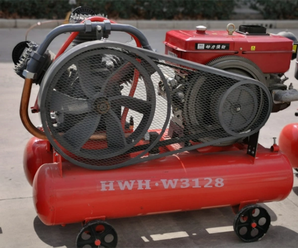 China Factory Cheap Price 7bar 3cylinder Small Portable Diesel Engine Piston Industrial Air Compressor with Jack Hammer for Mining