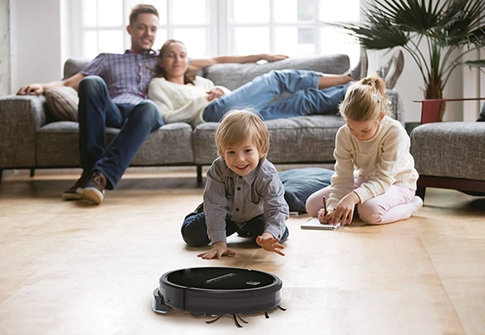 Strong Suction Power Robotic Vacuum Cleaners, WiFi Connected, APP Control, Works with Alexa and Google Home, Self Charging, Ideal for Hard Floor, Carpet