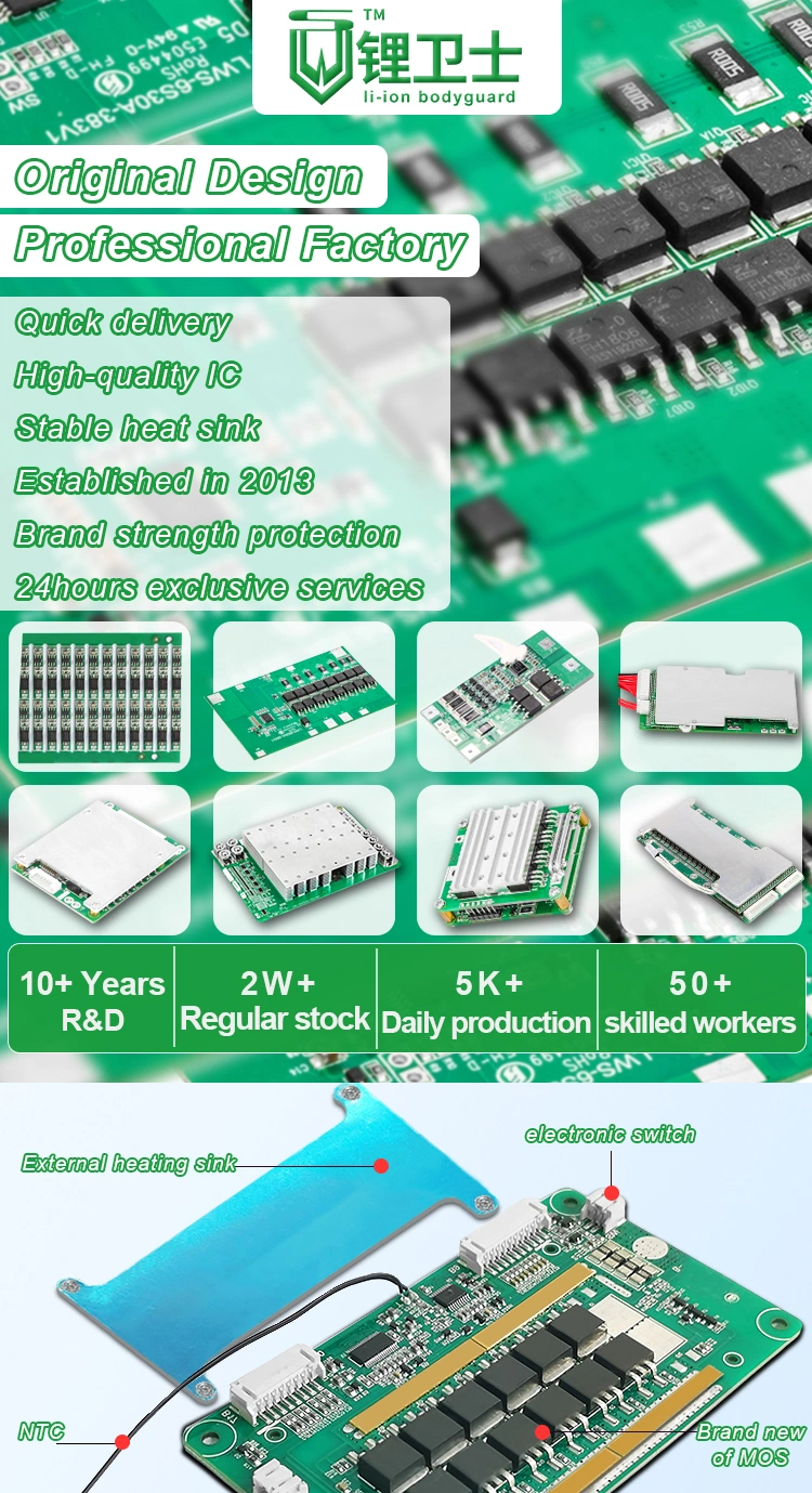 Lws 4s-35s BMS 100A-350A Lithium Ion 24V/48V/72V/96V Battery Management System Li-ion 32s 120V BMS with Uart Can Bluetooth RS485/RS232