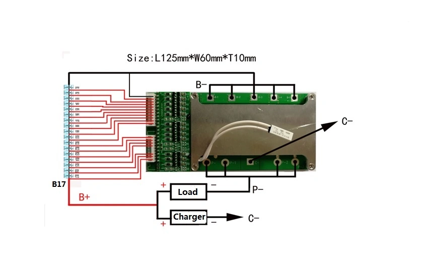 LiFePO4 Power Battery Protectio Circuit Board 16s 3.2V BMS 60A Discharging Current