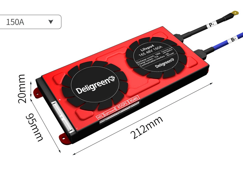 Wholesale BMS 16s 48V 150A 200A 250A with Uart 485 Faster Cooling LiFePO4 Battery RV Electric Scooter Electric Tool