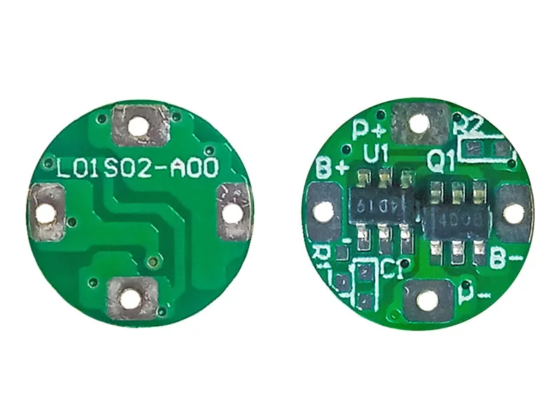 1s 2A Round BMS for 3.6V 3.7V 10500/10450/10440/10280 Li-ion/Lithium 3V 3.2V LiFePO4 Battery Pack Size &Phi; 10.5mm (PCM-L01S02-A00)