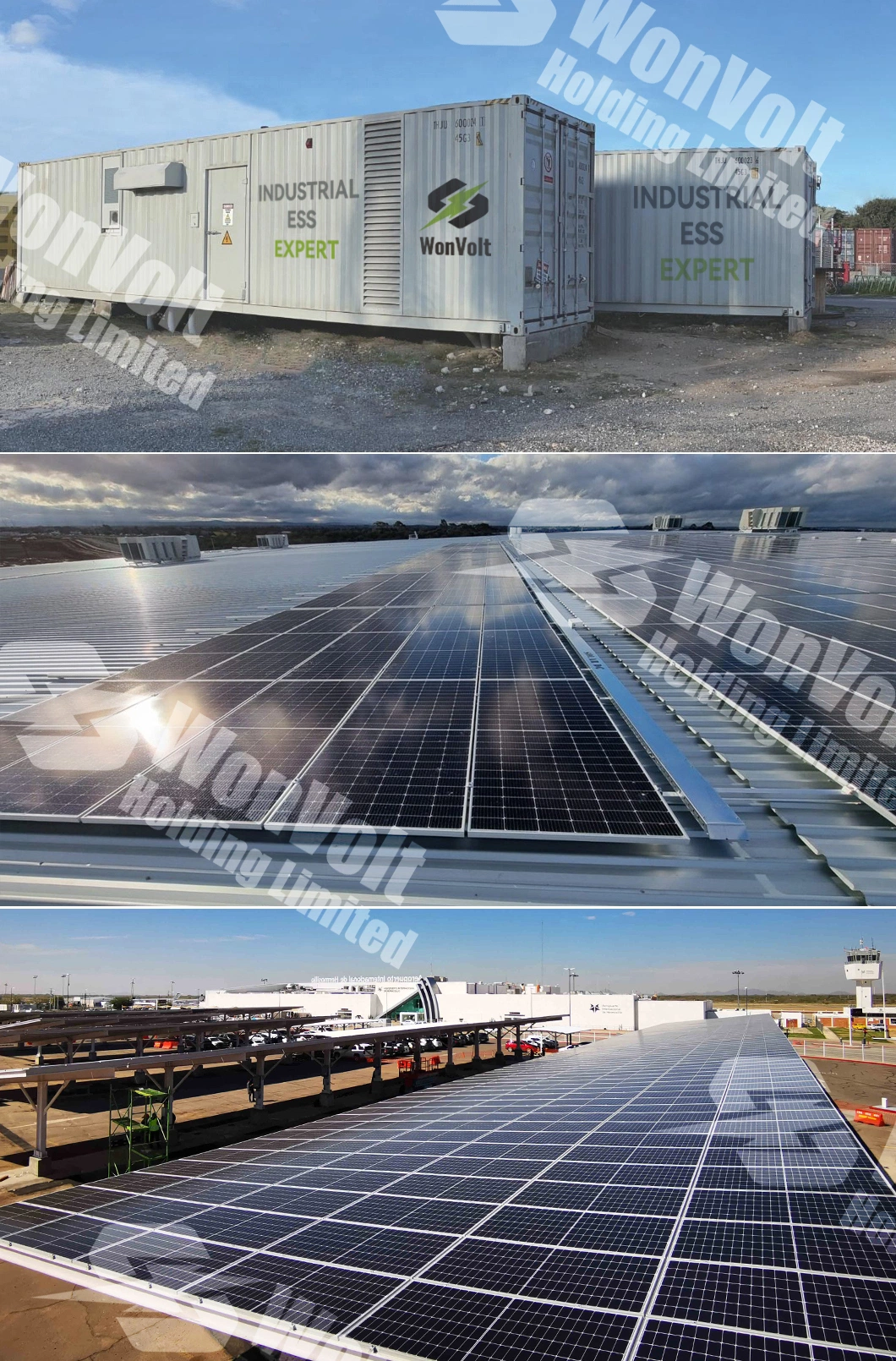 Wonvolt Solar System 100kw 100kwh 200kwh 50kw 150kw 250kw 350kw 500kw 800kw 1MW Solar Energy Storage System with LiFePO4 Battery