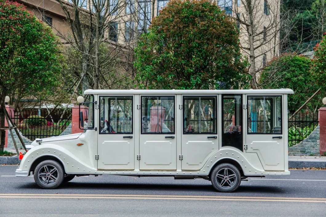 China Manufacturer 11 Seats Electric Bus Closed Classic Vintage Sightseeing Bus