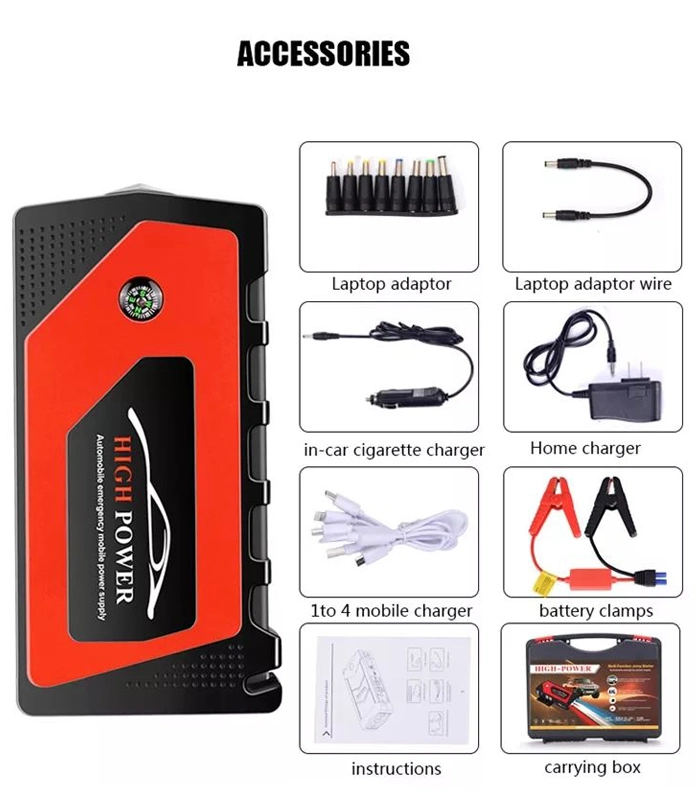 12V 99800mAh Jump Starter Multifunction Portable Emergency Booster Pack Battery for Car