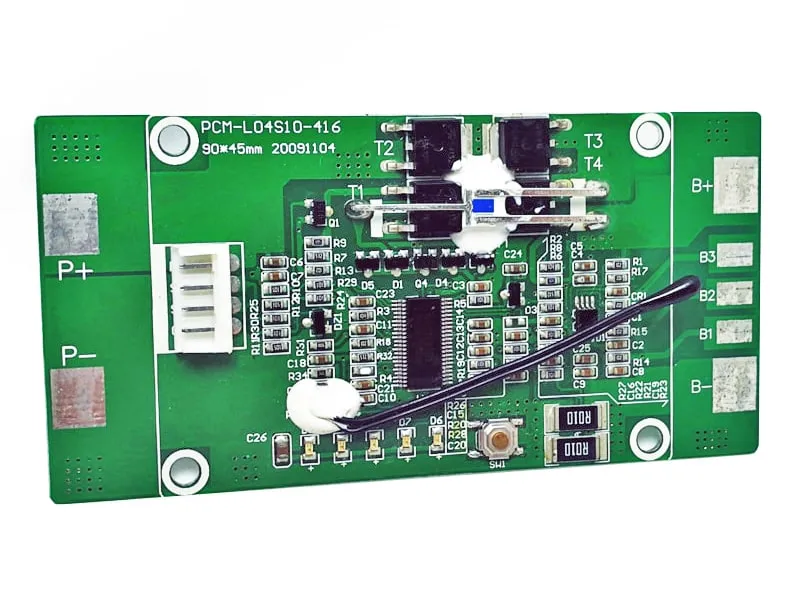 4s 10A BMS for 14.4V 14.8V Li-ion/Lithium/Li-Polymer 12V 12.8V LiFePO4 Battery Pack with Smbus and Ntc (PCM-L04S10-416)