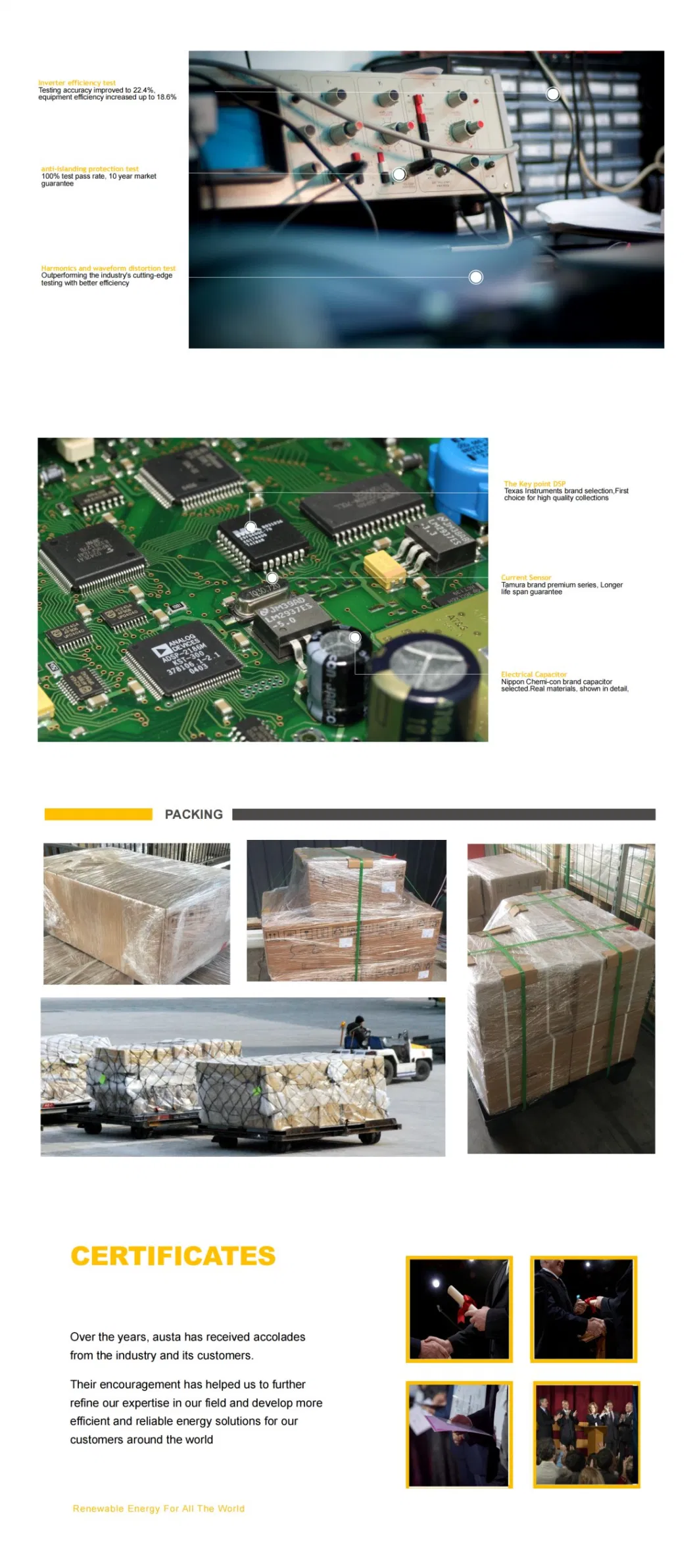 IP65 Single Phase 8kw Lithium Battery Backup Hybrid Solar Power Inverter with EMC Certificates