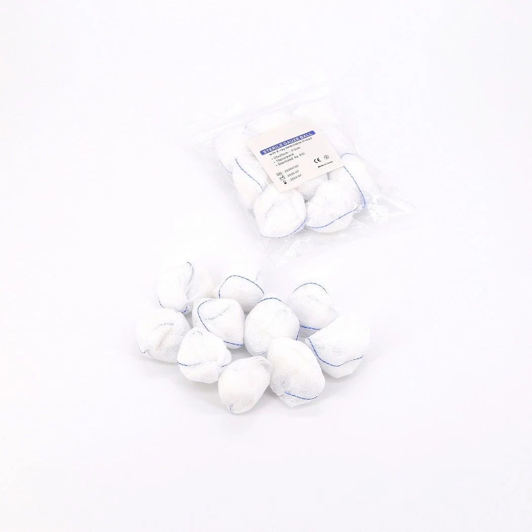 Medical Surgical Disposable 40s/32s/21s 100% Cotton Absorbent Gauze Ball for Absorbing Exudates and Wounds