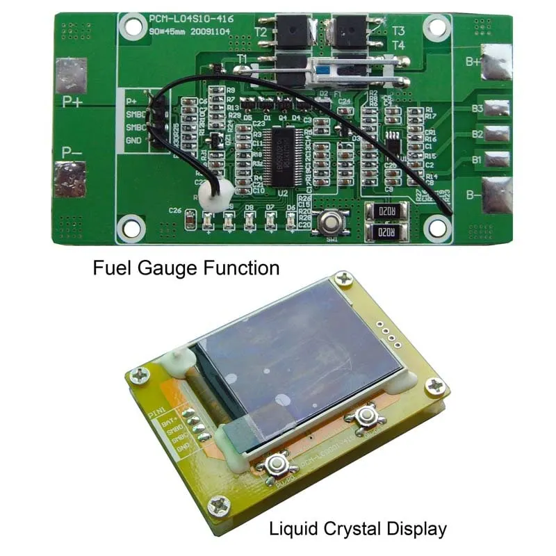 4s 10A BMS for 14.4V 14.8V Li-ion/Lithium/Li-Polymer 12V 12.8V LiFePO4 Battery Pack with Smbus and Ntc (PCM-L04S10-416)