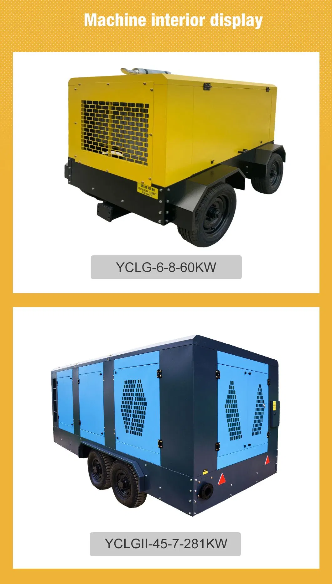 Portable 13m3 Small Rotary Screw Air Compressor for Sale