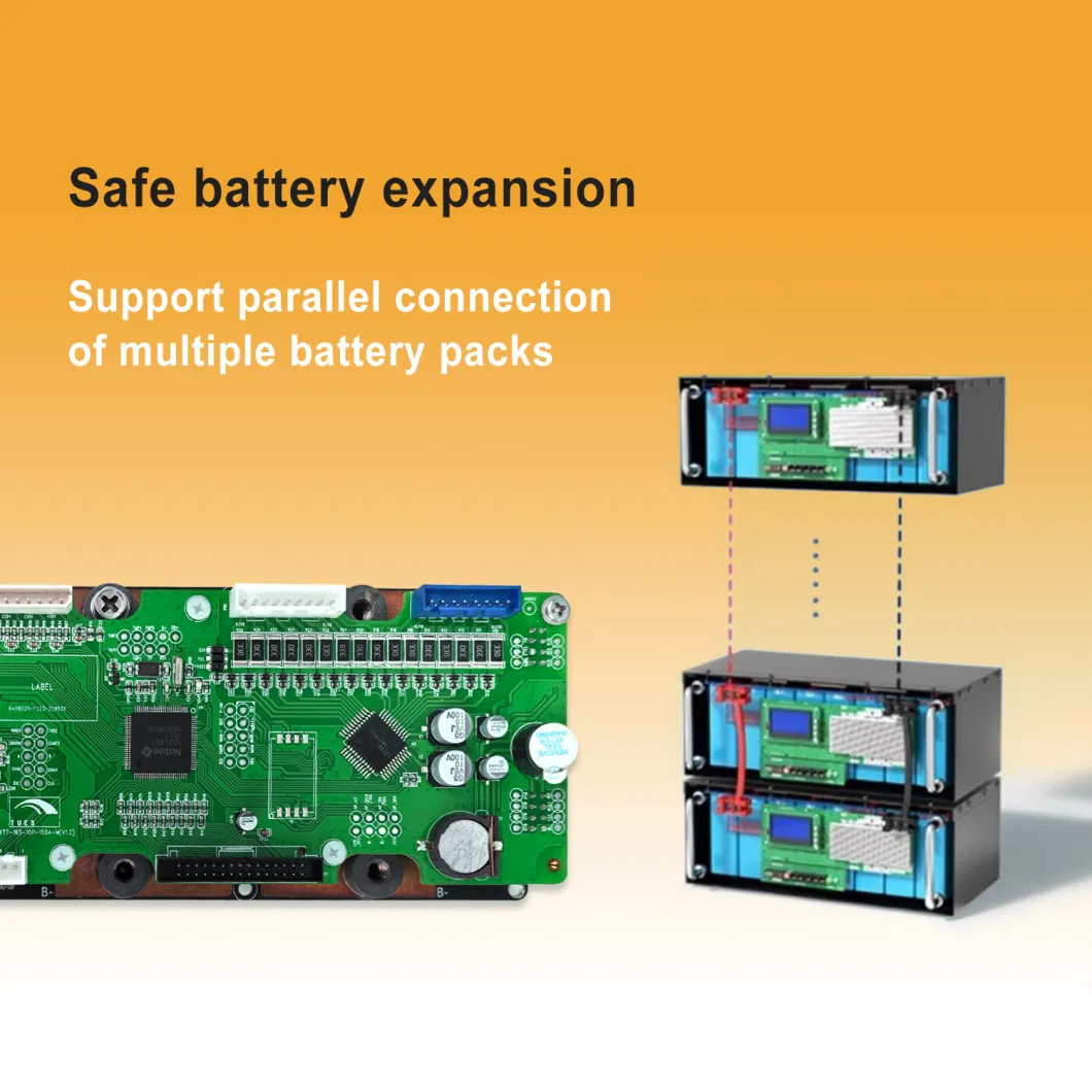 7-16s 200A 24V 36V 48V Smart BMS Board for Telecom LiFePO4 Lithium Ion Battery Pack with WiFi Bluetooth and LCD Display