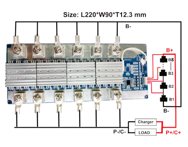 Zz 25.6V Battery Management System BMS for LiFePO4 4s 8s 10s 400A Car Start Battery Packs