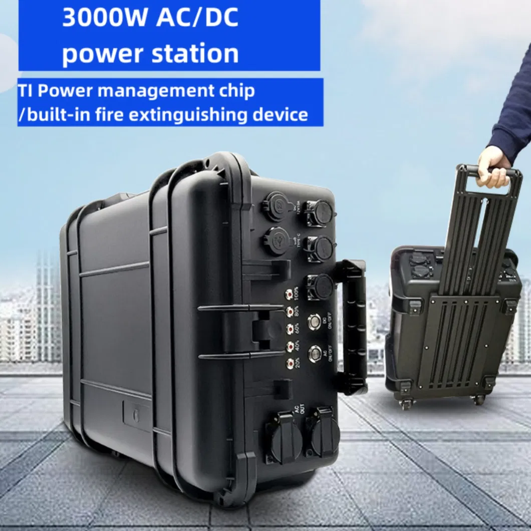 Lithium Battery Power Source Backup Power Supply Inverter Mobile 3000W Portable Solar Power Station