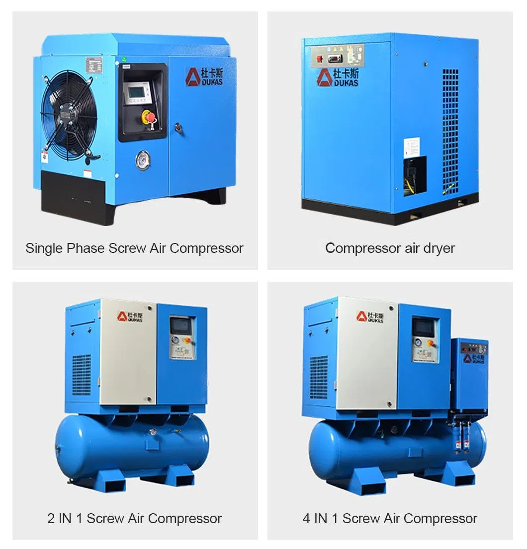 China Supplier Atlas Copco Air Compressor Low Power 5.5kw 7.5kw Oil-Free Rotary Screw Air Compressor