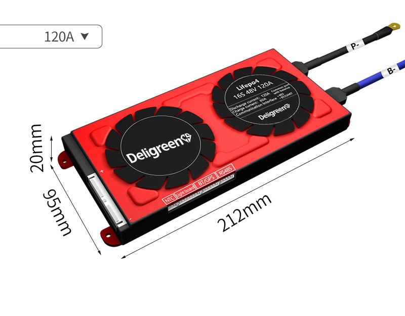 LiFePO4 BMS 16s 48V 80A 100A 120A for 3.2V LiFePO4 Battery Protection Board 16s BMS Waterproof PCM PCB